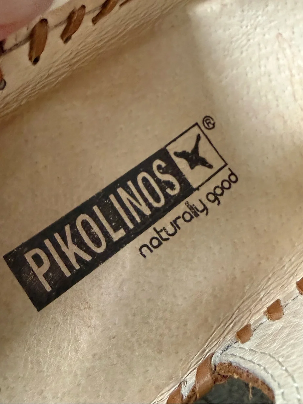 PIKOLINOS Pink and Brown Floral Leather Sandals